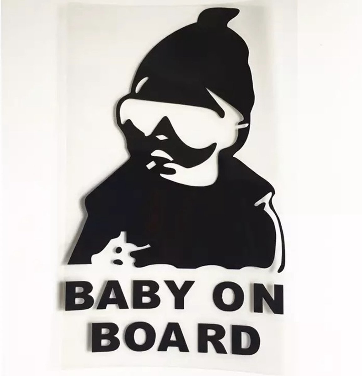 Goededoelen.Shop | Autosticker Baby On Board Zwart | Autosticker | Weerbestendig | Baby On Board Sticker | Waarschuwingssticker | Baby Sticker | Veiligheidssticker